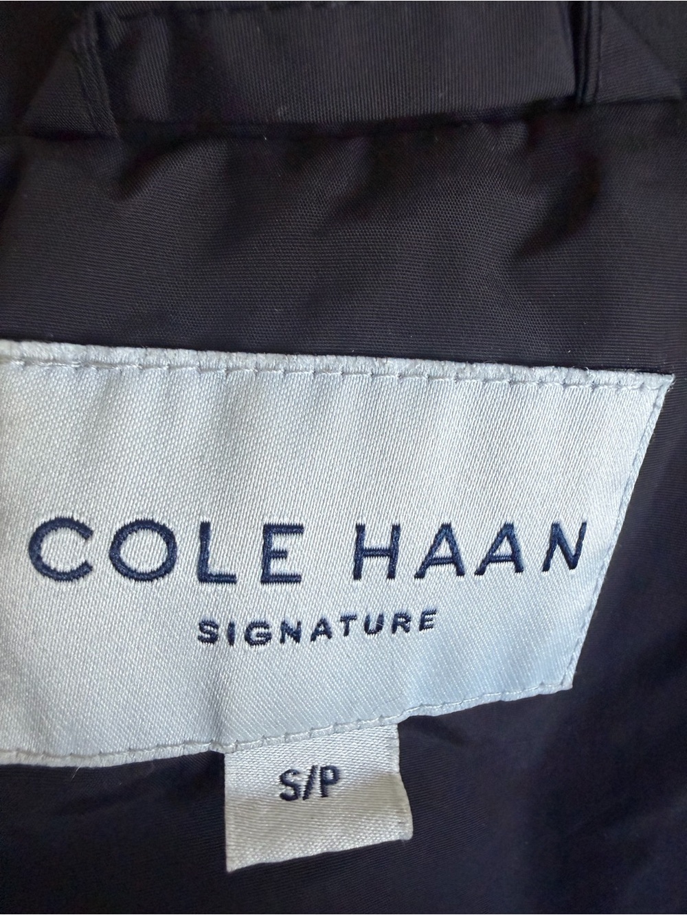 Cole Haan Signature Black Hooded Rain Jacket Womens Small Petite Zip Coat - Picture 9 of 12